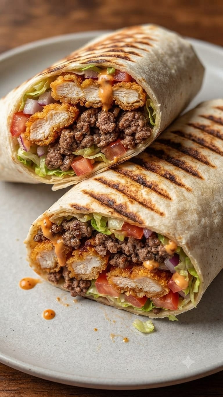 Wrap chicken beef